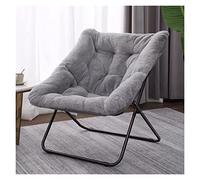 Oversized Faux Fur Saucer Chair for Adults - Soft Furry Folding Lounge Chair with Metal Frame, Perfect Accent for Bedroom, Living Room, Dorm, Garden & Courtyard (Pink)