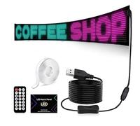 Oversized Flexible Scrolling LED Sign(69.37‘’x7.56''), USB Powered, Programmable of Text and Memes, Personalization Display on Vehicle Windows, Business Area Advertising (Black, 19.2 * 176.2cm)