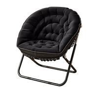 Oversized Folding Saucer Chair - Cozy Indoor Lounge Chair with Carbon Steel Frame - Comfortable Lazy Sofa for Living Room & Office Use