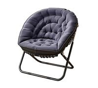 Oversized Folding Saucer Chair - Cozy Indoor Lounge Seat with Durable Carbon Steel Frame - Comfy Lazy Sofa for Living Room, Office, or Relaxation