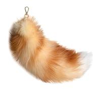 Oversized Fox Tail with Gold Clasp Soft Fluffy Fox Tail Keychain Hanging Fox Tails for Handbag Backpack Tail (Gold)