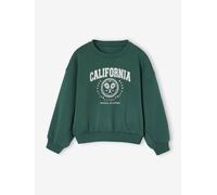 Oversized girls' sportswear sweatshirt green