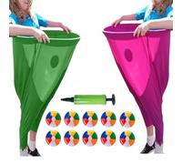 Oversized Granny Pants Outdoor Game, Granny Pants Yard Gamewith Bouncy Balls and Pump, Outdoor Party Granny Pants for Family Reunion Games, Backyard Gatherings & Team Games(Rose red+green)
