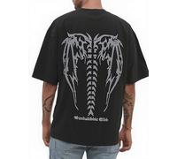 Oversized Graphic Tees Men Vintage Y2K Print Shirts Streetwear Unisex Harajuku T-Shirts, B2 Black, L