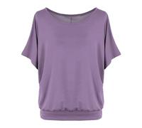 Oversized Graphic Tshirts for Women Boat Neck Batwing Sleeve Dolman Tops Summer Loose Fit Business Casual Shirts, Aa8-purple, M