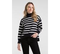 Oversized High Neck Striped Jumper French Connection Navy M