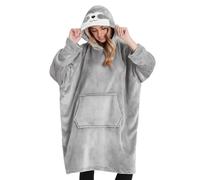 Oversized Hooded Poncho Blanket CityComfort Grey One Size