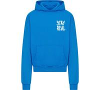 Oversized hooded sweatshirt Mister Tee Stay Real Bleu M