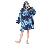 Oversized Hoodie, Blanket, Extra Long Plush Fabric, Soft Sherpa, Double-Sided Warmth, Comfort and Comfort, Hooded Giant Sweatshirt for Women with Big Pockets for Adults,Dark Blue,one Size