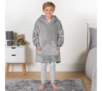 Oversized Hoodie Blanket Shark Tooth 3D Plush Soft Jumper Sherpa Fleece Throw OHS Light Grey One Size