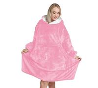 Oversized Hoodie Blanket Unisex Ultra Soft Sherpa Fleece Oodies | Pink Wearable Blanket with Hood & Pockets One Size Fits All, Warm & Cozy Loungewear for Men Women