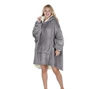 Oversized Hoodie Blanket Women Ultra Plush Fleece with Soft Sherpa Reversible Warm Cosy Comfy Wearable Hooded Giant Sweatshirt Throw for Girls Adults Men Boys Kids Big Pocket (Charcoal Grey)