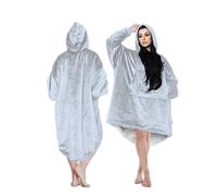 Oversized Hoodie Fleece Pullover for Unisex Plain Fluffy Cozy Sherpa Hooded Sweatshirt for Adults hug and snug hoodies (One Size, Plain Grey)