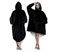 Oversized Hoodie Fleece Pullover for Unisex Plain Fluffy Cozy Sherpa Hooded Sweatshirt for Adults hug and snug hoodies (One Size, Plain Black)
