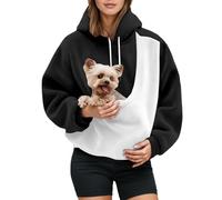 Oversized Hoodie with Front Sling Pocket, Warm Fleece Sweatshirt for Casual Outfit, Daily Comfort (Black, L)