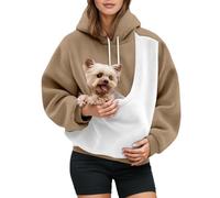 Oversized Hoodie with Front Sling Pocket, Warm Fleece Sweatshirt for Casual Outfit, Daily Comfort (Coffee, XL)
