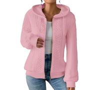 Oversized Hoodie Women Casual Pure Color Long Sleeved Knitted Zipper Sweater Womens French Jacket Zip Up Green Hoody Women'S Hoodies Sweatshirt For Zipped Ladies Uk Black Cotton Size 14 16
