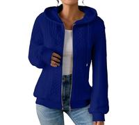 Oversized Hoodie Women Casual Pure Color Long Sleeved Knitted Zipper Sweater Womens French Jacket Zip Up Green Hoody Women'S Hoodies Sweatshirt For Zipped Ladies Uk Black Cotton Size 14 16