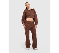 Nike Womens Studio Fleece Oversized Crop Full Zip Hoodie - Brown - Size M