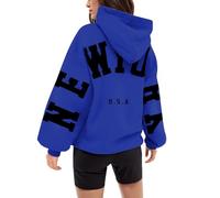 Oversized Hoodies for Women Vintage Aesthetic Hoodies Classic City Letters Printed Sweatshirt Retro Streetwear Pullover Tops Cozy Fall Winter Sweater
