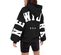 Oversized Hoodies for Women Vintage Aesthetic Hoodies Classic City Letters Printed Sweatshirt Retro Streetwear Pullover Tops Cozy Fall Winter Sweater