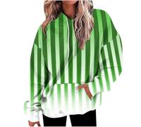 Oversized Hoodies Women UK, Striped Sweatshirt Ladies Casual Gym Hooded Pullover Autumn Winter Long Sleeve Y2K Clothes Hoody Sweater Jumper Tops with Pockets Plus Size 22