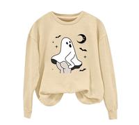 Oversized Hoodies Women's Halloween Costume Crew Neck Jumper Without Hood Halloween Print Carnival Festival Pullover Sweatshirt Ghost Print Horror Festive Long Shirt Long Shirt Loose Top