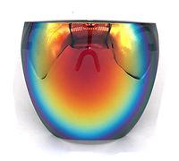 Oversized Huge Full Face Polarized Large Mirror Sunglasses, Stylish Full Cover Transparent Glasses Face Visor for Mouth and Nose PVC Plastic Clear Mask Face Shield Reusable,for Women Men (Red)