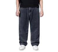 Oversized Jeans Men's Baggy Jeans Oversized Denim Trousers Loose Fit Casual Jeans Large Size Basic Casual Trousers Loose Fit Jeans for Men Casual Jeans Straight Leg, gray, XX-Large Lang
