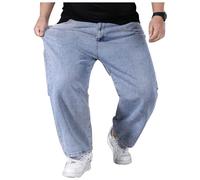 Oversized Jeans - Men's Baggy Jeans Stretchable Loose Fit Jeans High Waist Stretch Straight Jeans Stonewashed Denim Long Jeans Casual Jogging Cargo Pants, d, 8XL