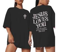 Oversized Jesus Shirts for Women Christian Faith T-Shirt Trust in The Lord Saying Ladies Tee Tops 2025 New