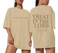 Oversized Jesus Shirts for Women Christian Faith T-Shirt Trust in The Lord Saying Ladies Tee Tops 2025 New