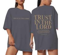 Oversized Jesus Shirts for Women Christian Faith T-Shirt Trust in The Lord Saying Ladies Tee Tops 2025 New