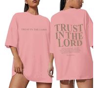 Oversized Jesus Shirts for Women Christian Faith T-Shirt Trust in The Lord Saying Ladies Tee Tops 2025 New