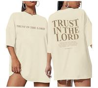 Oversized Jesus Shirts for Women Christian Faith T-shirt Trust in The Lord Saying Ladies Tee Tops 2025 New