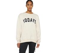 Oversized Jumper with Baseball Logo, female, 10Days, Sweatshirts, White, XS, Sweatshirts & Hoodies XS