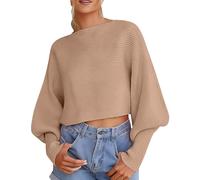 Oversized Jumper Women, Women's Casual Knitted Pullover Sweater with Elegant Batwing Sleeves and Comfortable Ribbed Texture for a Soft Loose Fit
