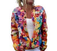 Oversized Jumpers for Women UK Women's Sweatshirts Sweaters Open Front Cardigan Chunky Long Sleeve Plus Size Button Up Fall Trendy Blouse Mens Sweaters and Pullovers with Pockets (Orange,S)