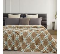 Oversized King Fleece Blanket 120x138 Inches, Seamless Soft Cozy 3D Jacquard Flannel Blanket 10'x11.5' Extra Large for Bed, Sofa, Couch, Travel & Camping, California King Throw, Beige Diamond