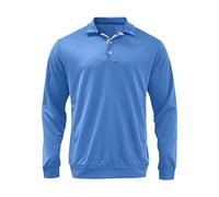Oversized Mens Polo Neck Sweatshirts Plaid Collar Pullover Jumper Casual Plain Golf Sweater Soft Touch Long Sleeve Jacket Buttons Sweatshirt Without Hood Y2K Tops Casual Wear Winter Tops