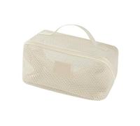 Oversized Meshes Cosmetic Storage Bag with Carry Handle and Interior Dividers Practical Multi Pocket Makeup Pouches Transparent Mesh Toiletry Bag Multi-Compartment Cosmetic Storage for Skincare Travel