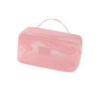 Oversized Meshes Cosmetic Storage Bag with Carry Handle and Interior Dividers Practical Multi Pocket Makeup Pouches Transparent Mesh Toiletry Bag Multi-Compartment Cosmetic Storage for Skincare Travel