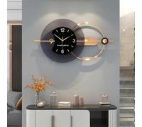 Oversized Metal Wall Clock, Elegant Silent Non-Ticking Design for Home Decoration, Contemporary Style for Living Room, Easy to Read Numbered Face