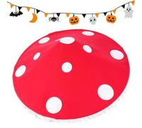 Oversized Mushroom Hat, Funny Fancy Dress Cap For Halloween Party Cosplay | 50cm/19.7in Diameter, 110g. Felt, Polyester Lace W/ Wire Brim. Elastic Band Fits Most Adults Teens. Photo Prop For Parties