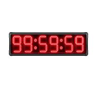 Oversized Outdoor Race Timer, 6-Digit Digital LED Wall Clock, 8Inch Big Font, Remote Control/APP Control, IP65 Waterpoof, Ideal for Outdoor Competitions, Gyms, Marathons (Color : Red, Size : Plug-I