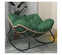 Oversized Outdoor Rocking Chair Chair with Cushions for Indoor Reading Patio Garden and Veranda - Stylish Black & Green Design