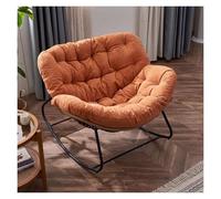 Oversized Outdoor Rocking Chair Lounge Chair with Cushions for Living Room Patio Garden - Black & ge Cozy Reading Seat for Relaxation