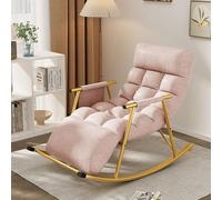 Oversized Outdoor Rocking Recliner with Adjustable Backrest and Footrest for Indoor and Outdoor Use in Living Room, Balcony, Garden