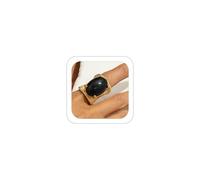 Oversized Oval Cabochon Textured Wide Band Statement Ring for Women Vintage Sculptural Bold Openwork Design Chunky Thick Black White Open Rings, Alloy Steel, No Gemstone