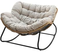 Oversized Patio Lounge ChairComfortable Padded Rocking Chair with Thick CushionModern Indoor Outdoor Furniture for Living Room Balcony Veranda & Backyard